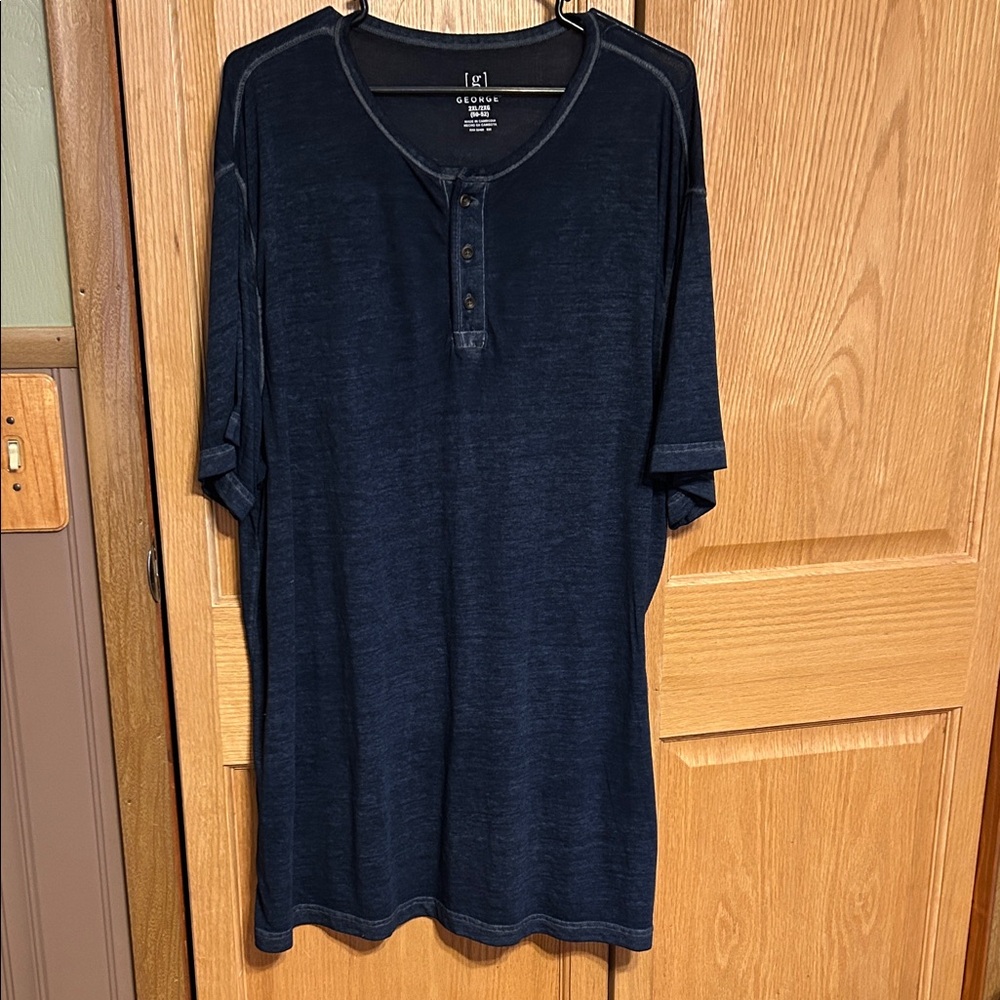 George Navy Short-Sleeve Henley Tee